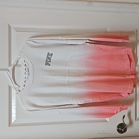 PINK Victoria's Secret Tops - PINK Varsity Crew ombre long-sleeved t shirt sweatshirt